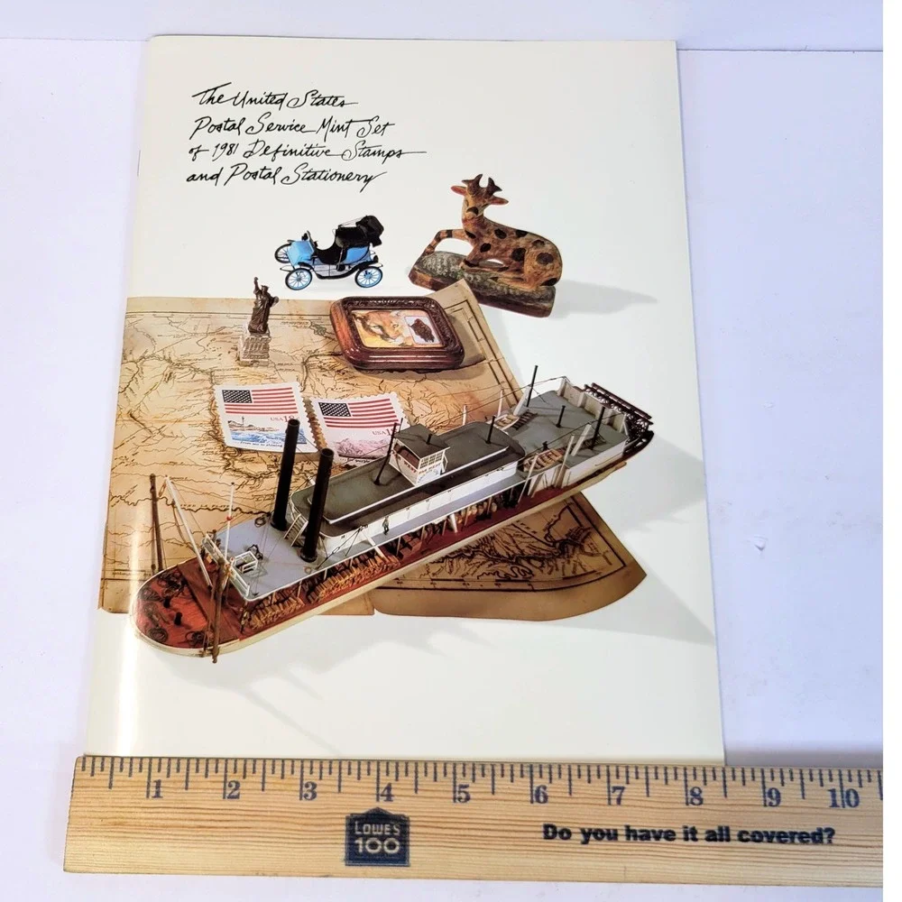 USPS Mint Set 1981 Definitive Stamps Postal Stationery Paperback Collection Book